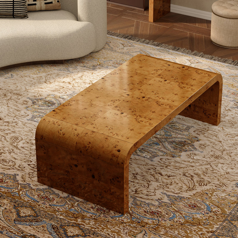 Latitude Run® Shelmerdine 48" Burl Wood Coffee Table– Handcrafted ...